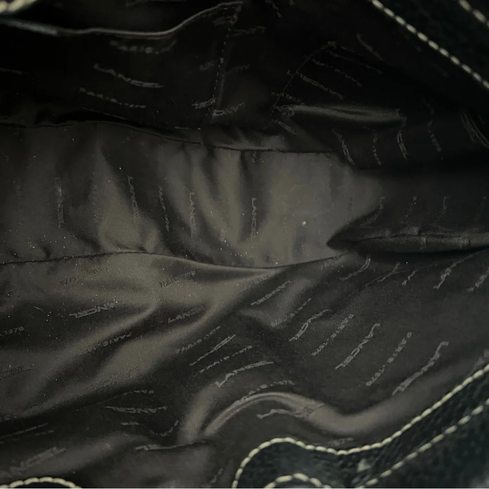 PRISTINE LANCEL CROISSANT SHOULDER BAG IN PEBBLED LEATHER NO SIGNS OF WEAR_12